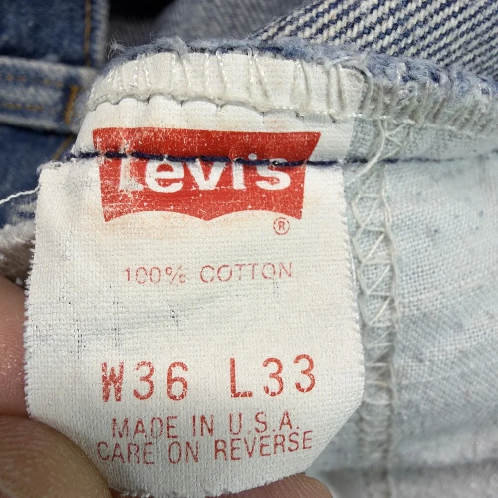 Vintage 80's Levi's 684 Orange Tab Bell Faded Denim‎ Jeans 36x33 (Fits 33x28)
